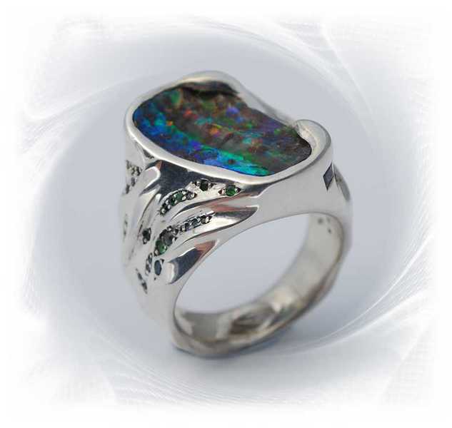 Claudia Schnell Yowah Boulder Opal Ring